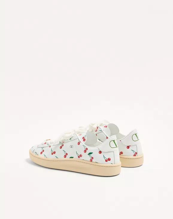 Valentino Royco Sneaker In Nappa Calfskin With Cherryfic Pattern - Image 4